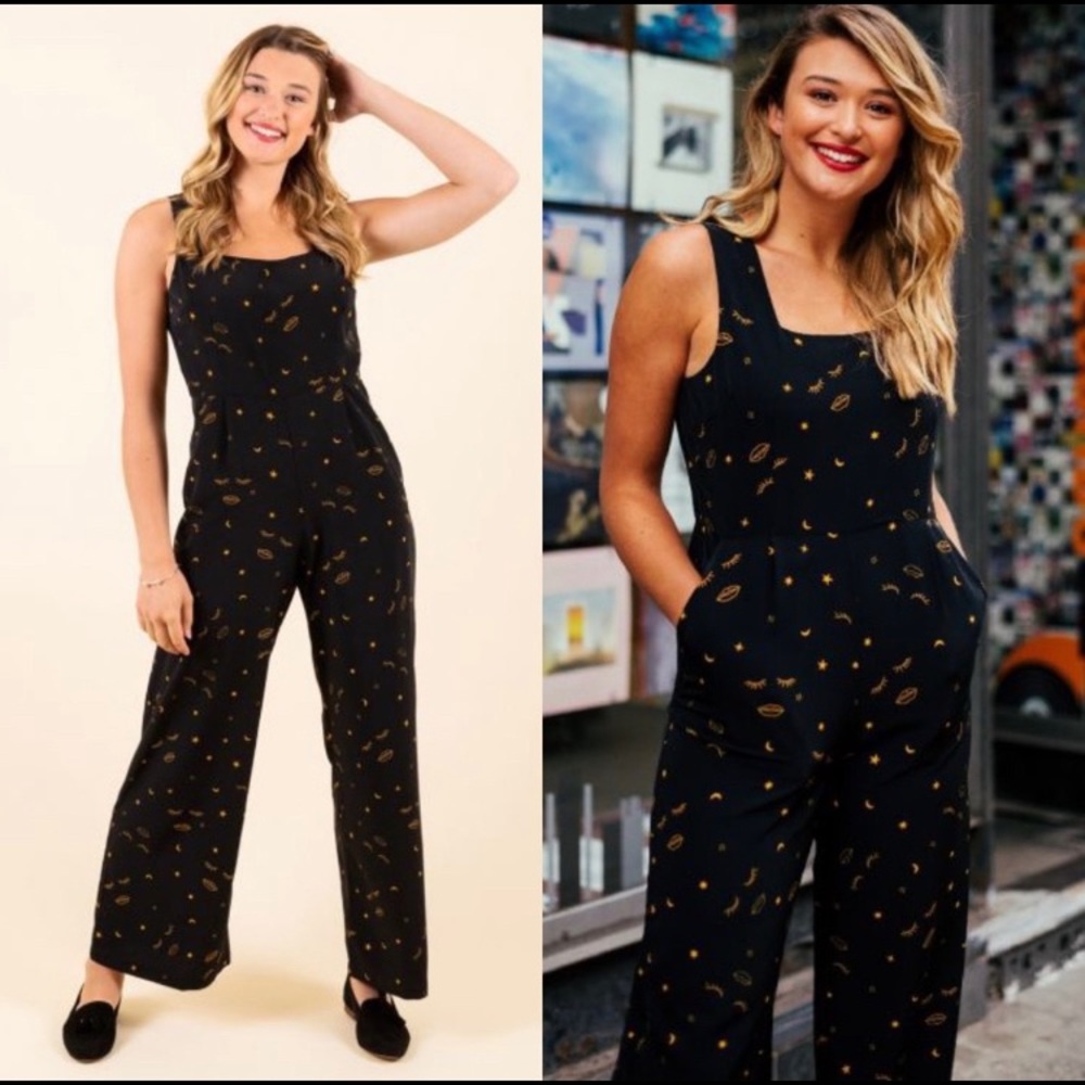 Harkel ModCloth Starry-eyed Square Neck Jumpsuit
